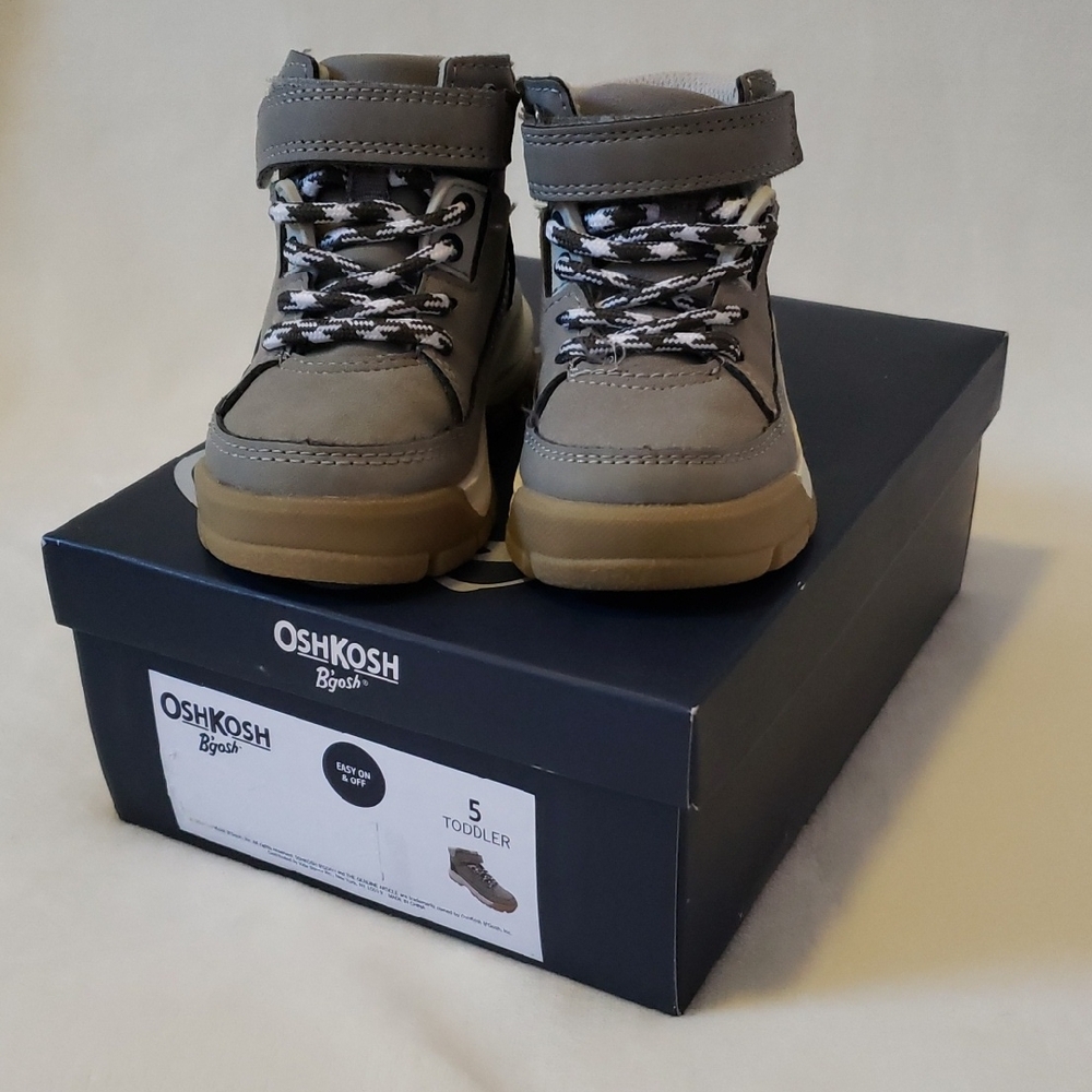 OshKosh B'gosh Gray and Tan Kids Boots